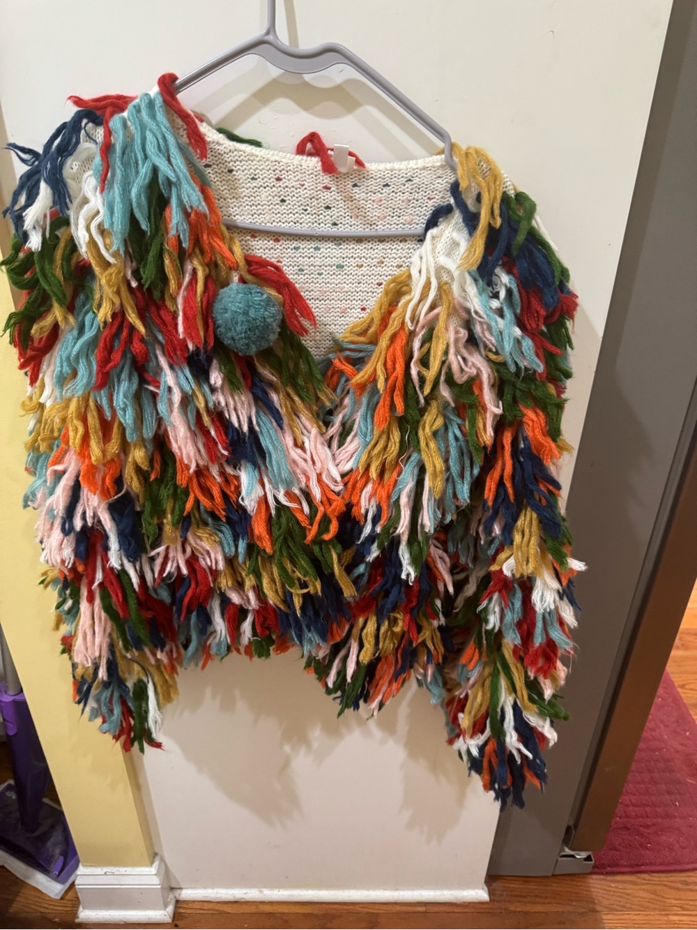 Festival Colorful Multi-Stripe Fringe Knit Cardigan
